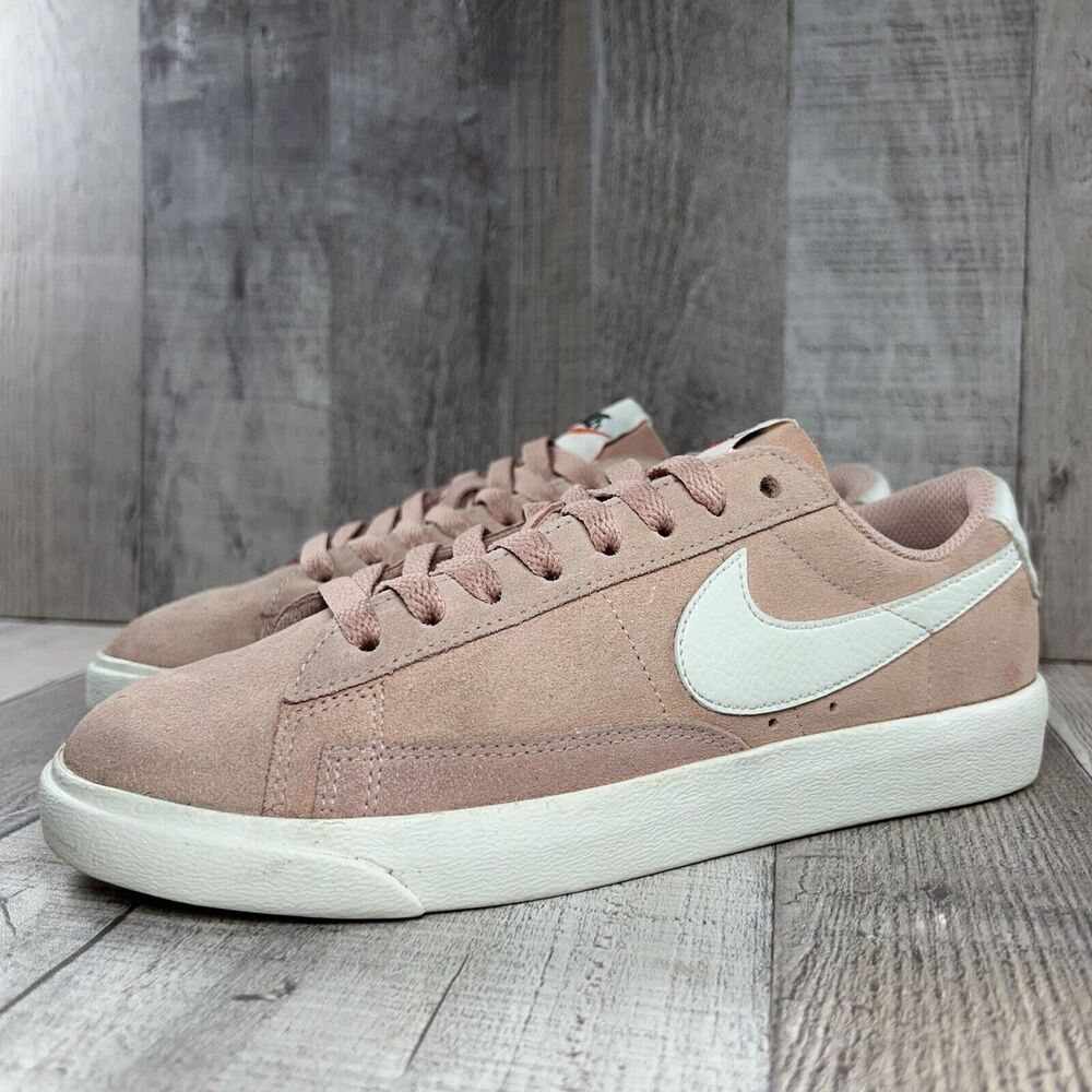 Nike Blazer Low Coral Stardust Women's 6.5 Suede Casual Sneaker Shoes Pink White